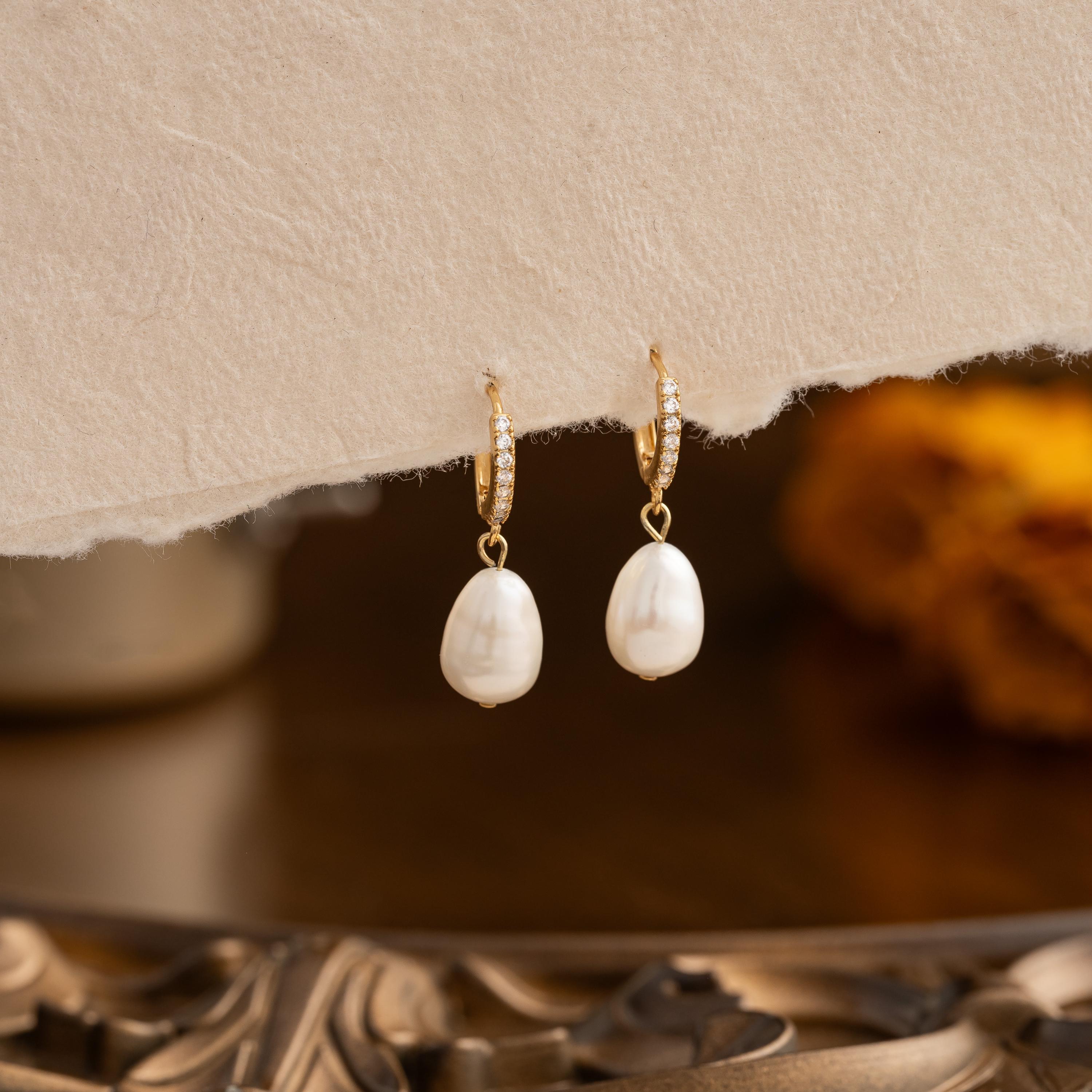 ピアス LAZY DAWN pearl flower hook earring Pearl Flower Earrings Gold French Lever Earring Hooks With