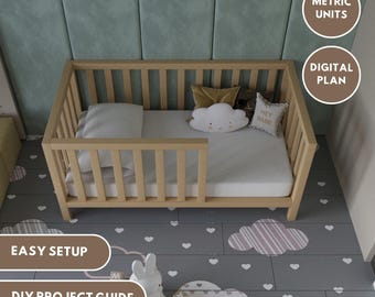 House bed PDF plan | Montessori Bed Plan | DIY Wooden Bed Plan | Small Size Montessori Bed Build Plan | House Bed | Furniture Plan | PDF