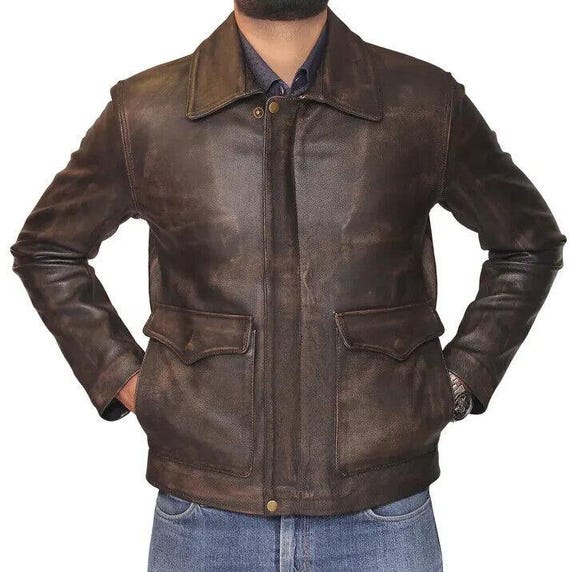 Men's Handmade Vintage Brown Leather A2 Bomber Jacket - Etsy