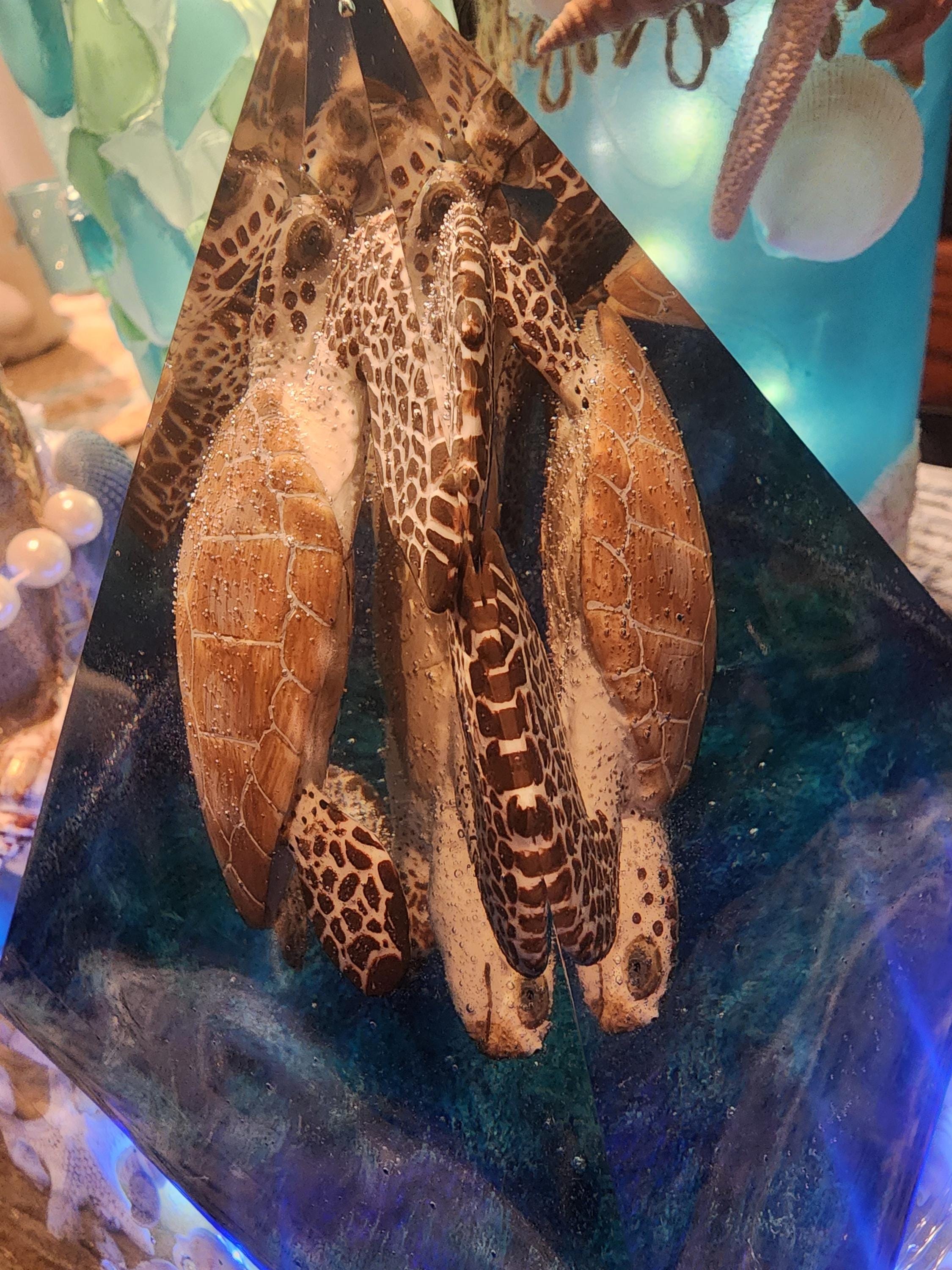 Turtle Light Up Shell Large 2 Sea Turtle Light up Pyramid - Etsy