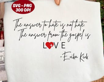 Answer To Hate Is Love Quote – Christian SVG PNG (Digital Download)