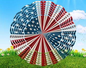 Windspiel mit amerikanischer Flagge (Sublimationsdesign) (Digitaler Download)