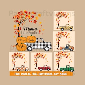 Custom Grandma, Mimi Little Pumpkin PNG, Personalized Lala, Kiki, Gigi, Nana, Custom Nickname and Kids Names PNG, Autumn Fall Halloween PNG.