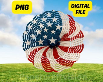 Wind Spinner Sublimationsentwurf mit der amerikanischen Flagge (PNG Digitale Datei)