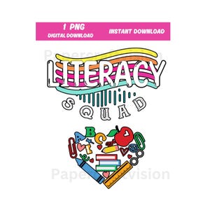 Literacy Squad, Literacy is my Jam, English Teacher, Literary Teacher, English Coach, Reading, Teacher Appreciate, Png File, Png Sublimation