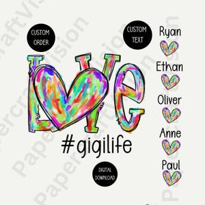 Mother Appreciation Gift, Custom Love Grandma Life, Mom With Kids Designs Downloads, Digital PNG Love Sublimation, Love Grandma, Custom  PNG