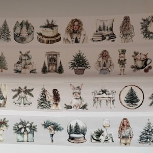 PET Washi Tape Gezellige groene kerst 10 m verhoogde structuur