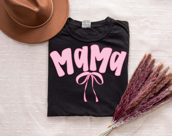Mama Bow Png, Coquette Bow Mom Png, Pink Mama Png, Cute Mama Png, Preppy Mama Bow, Gift for Mom, Trendy Mama, Mom Life, Sublimation Design
