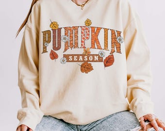 Temporada de calabazas (Png), Diseño de otoño (Png), Temporada espeluznante (Png), Diseño de sublimación (Png), Camiseta de otoño (Png), Otoño moderno, Diseño de calabaza preppy