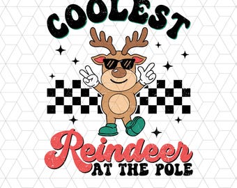 Coolest Reindeer At The Pole Png, Funny Reindeer Png, Cute Reindeer Png, Merry Christmas Png, Christmas Png, Christmas Reindeer Png, Xmas