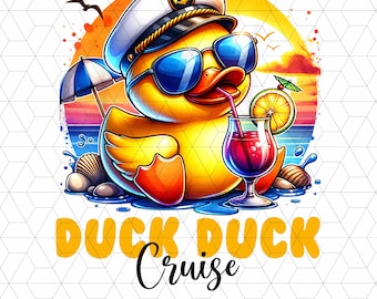 Duck Duck Cruise Funny Family Cruising Matching Group Png, Duck Cruise Png, Family Cruise Trip Png, Watercolor Png, Summer Vibes Png