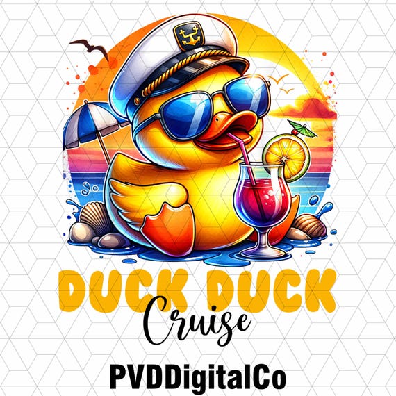 Duck Duck Cruise Funny Family Cruising Matching Group Png, Duck Cruise Png, Family Cruise Trip Png, Watercolor Png, Summer Vibes Png