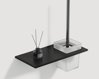 Moderner Toilettenbürstenhalter aus Aluminium: An der Wand befestigtes Badezimmerregal