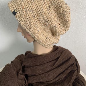 Handmade Hat - Crocheted Slouchy Beanie - Oversized Baggy Winter Ski Hat
