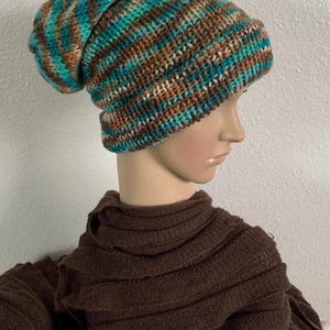 Handmade Hat - Knitted Super Slouchy Beanie - Thick Winter Ski Hat
