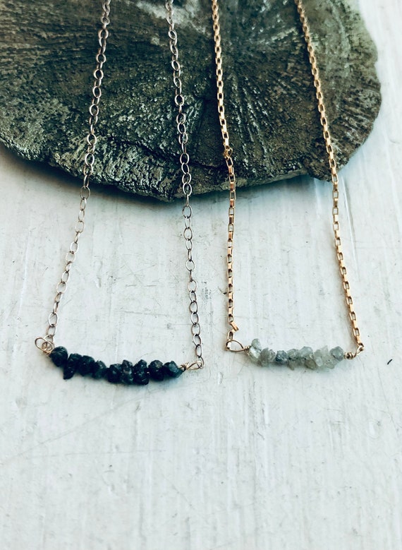Diamond Chip Necklace in Gold With 