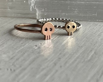 Tiny Skull Stacking Rings - assorted