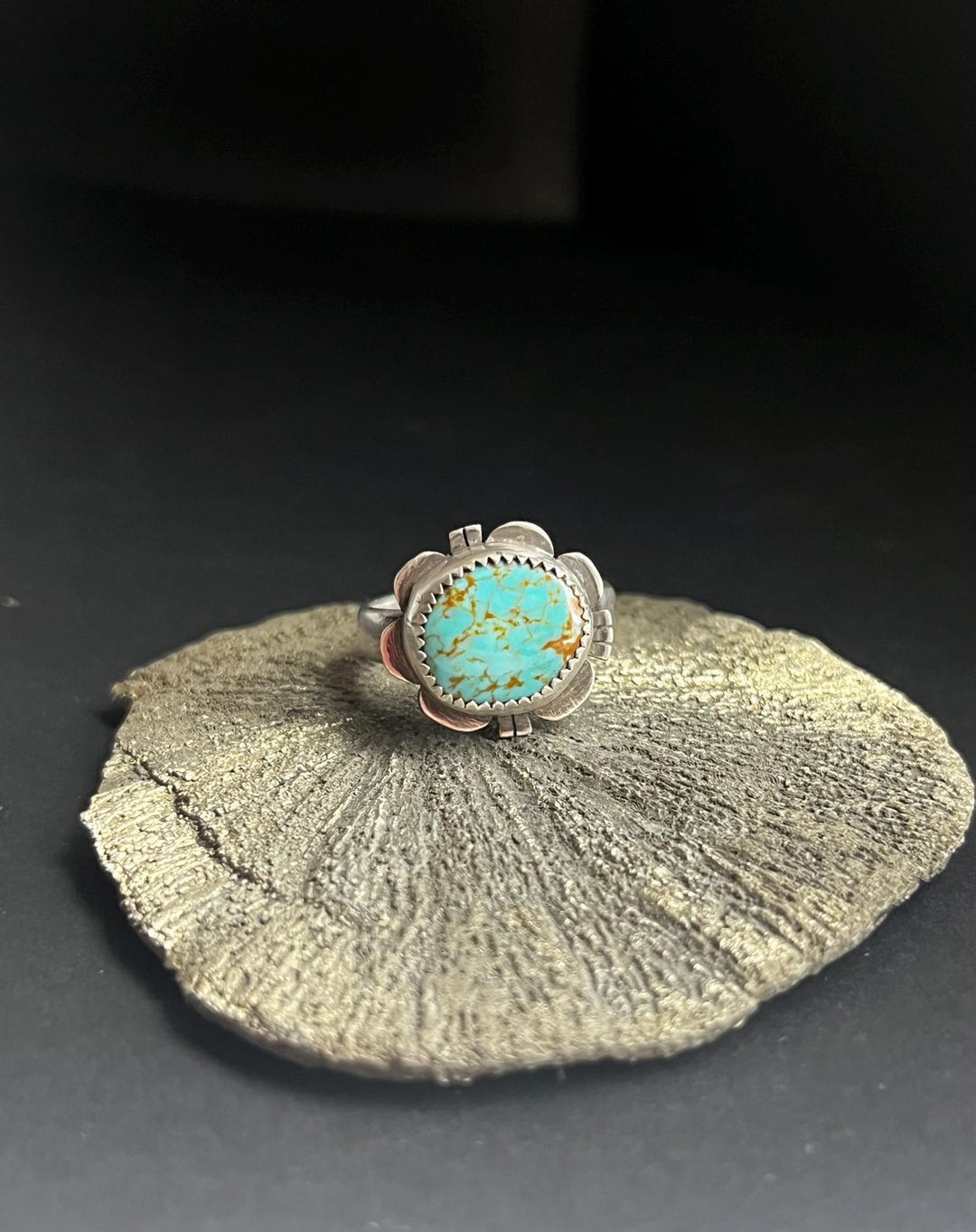 Colorado Rings Aqua Blue Colorado King’s Manassa Turquoise Desert Bloom Ring in Silver ...