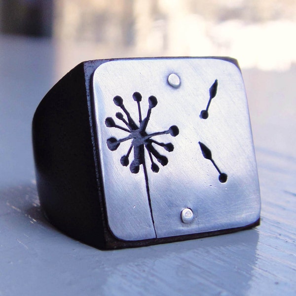 Modern Dandelion Wood Ring