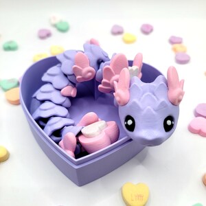 Valentines Snake - Cupid Snake - Pink - Purple - Kids Gift Valentines Day - Love - Heart -3D Printed- Snake Lover Gift - Reptile