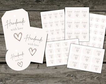 Handmade With Love Printable Tags: Craft & Baked Goods (Digital Download)