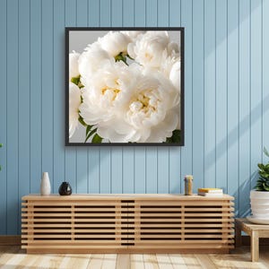 White Peonies, Flowers, Botanical Wall Art, Floral Wall Art, Floral, Poster