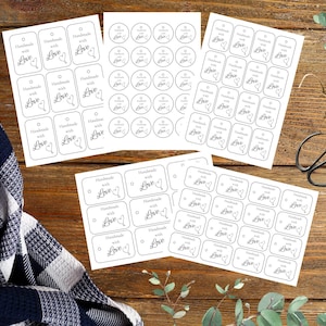 Handmade With Love Anhänger/Etiketten, Druckbare Anhänger, Digitaler Download, Anhänger für handgemachte Gegenstände, Etiketten für handgemachte Gegenstände