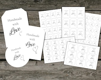 Handmade With Love Printable Tags: Craft & Baked Goods Labels (Digital Download)