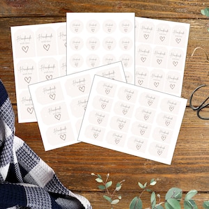 Handmade With Love Anhänger/Etiketten, Druckbare Anhänger, Digitaler Download, Anhänger für handgemachte Gegenstände, Etiketten für handgemachte Gegenstände