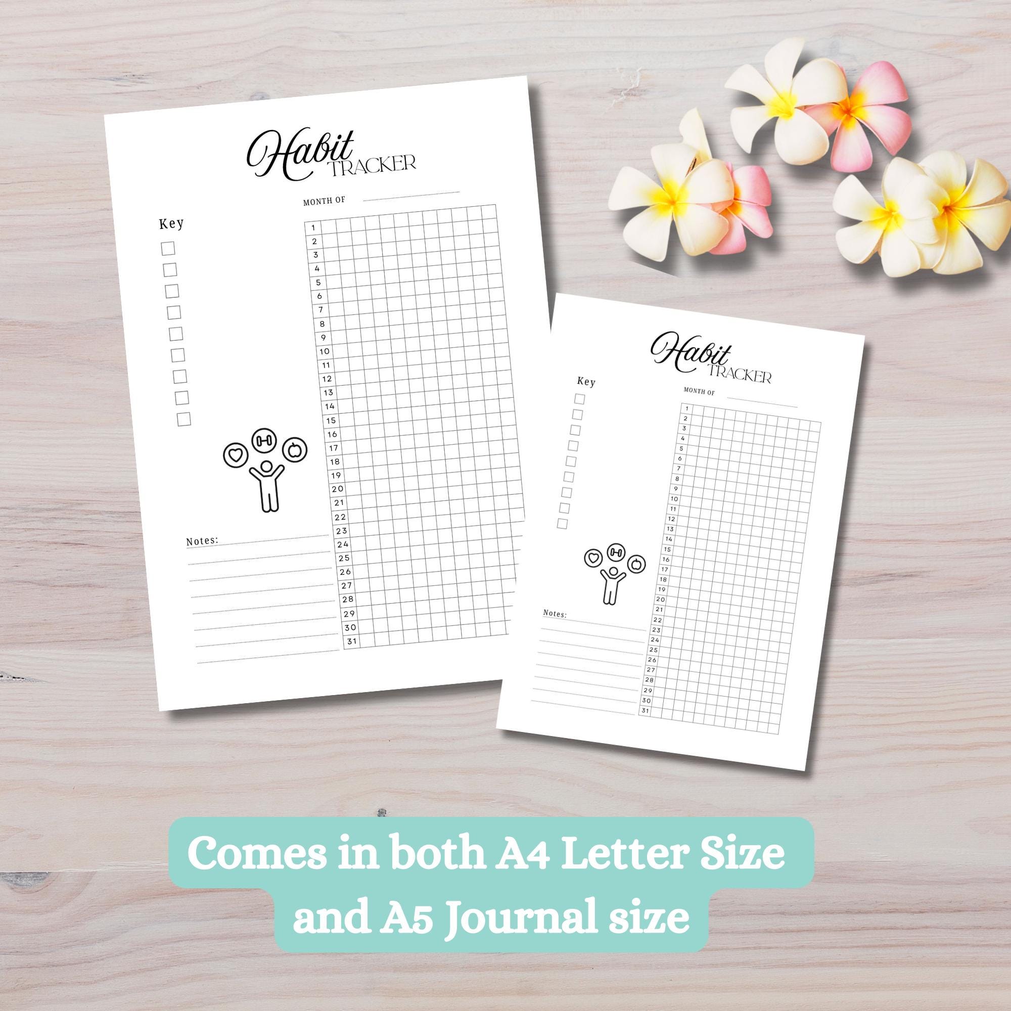 Printable Habit Tracker | Self Care Planner, A4 and A5 (digital ...