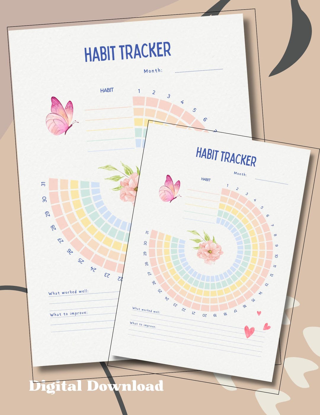 Printable Habit Tracker | Self Care Planner, A4 A5 (digital Download ...