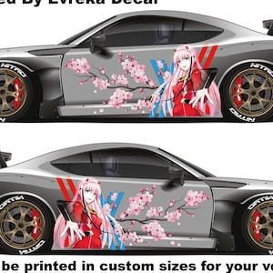 Adesivos de carro Anime ITASHA Zero Two Car Wrap Decalque de carro se encaixa em qualquer carro