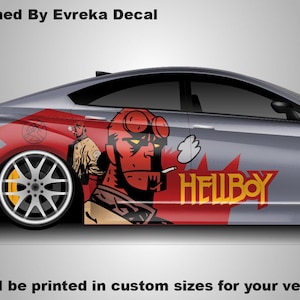 Hellboy grote autosticker, vinyl graphic car wrap - transformeer je rit met onze exclusieve Hellboy-autostickers!