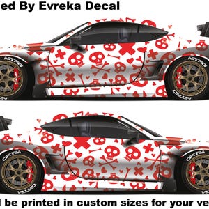 x2 Large Skull Side Graphic Splash, Large decal for Charger, Challenger, Mustang, Camaro, Honda