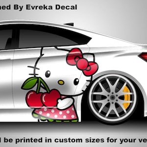 Hello Kitty-autostickers: schattigheid voor onderweg! Autovinyl | Stripfiguur, ontworpen autolak, gegoten vinylfolie