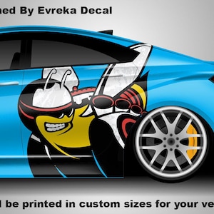 Scat Pack Bumblebee Car Door Decal, Custom Vinyl Graphic Sticker - Dodge Charger Challenger Side Panel Vehicle Wrap Pair