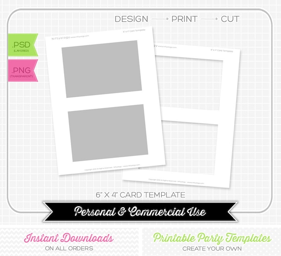 6 x 4 Invitation / Card Template INSTANT DOWNLOAD | Etsy