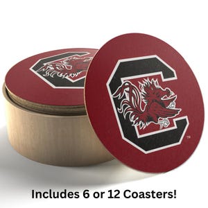 University of South Carolina Gamecocks Bar Coasters (Set of 6 or 12) – USC Tailgate & Graduation Gift