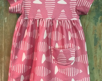 Toddler Beach Dress, Toddler Summer Dress, Organic Cotton Toddler Dress, Beach Baby Dress, Blush Pink Dress, Handmade Dress,