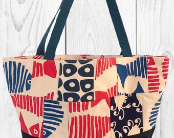 Tote Bag Patchwork Canvas Ready to Ship Made in USA