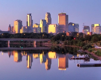 Minneapolis, MN Skyline at Sunrise - Fine Art Print