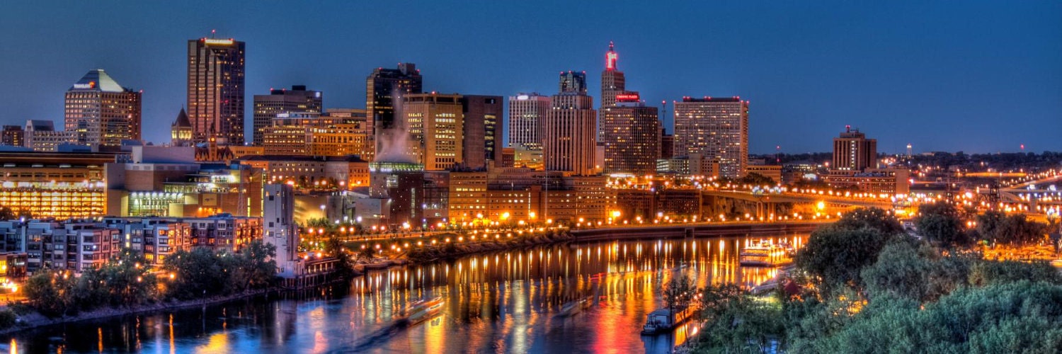 Saint Paul, Minnesota Twilight City Skyline Panoramic Picture