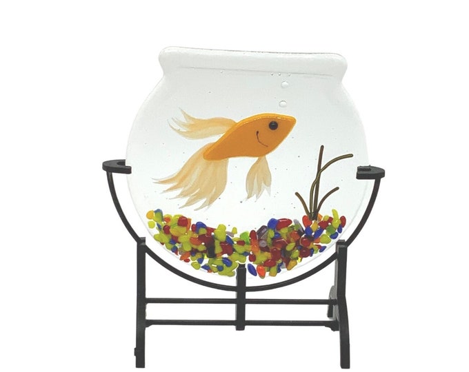 Goldfish fused glass art