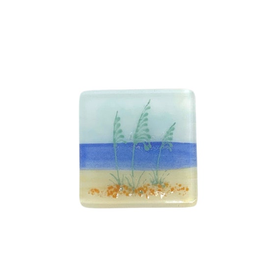 Beach fused glass magnet