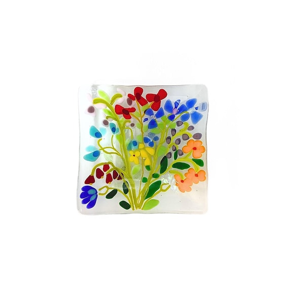 Flower Fused Glass Plate