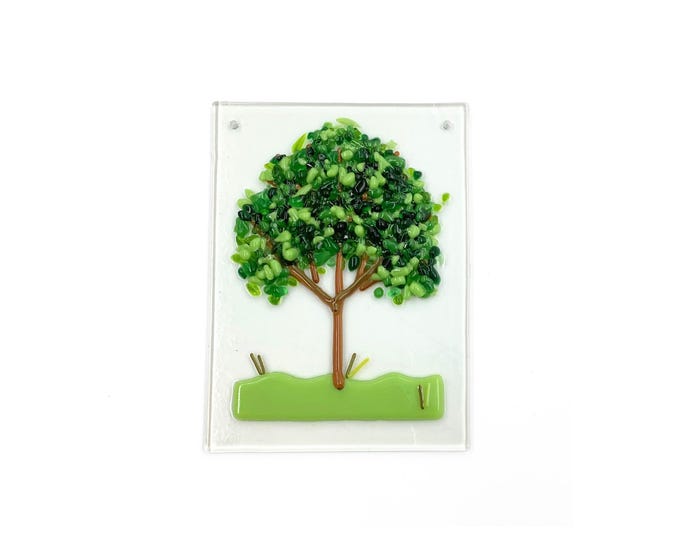 Summer tree fused glass hanging
