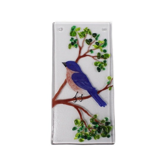 Bluebird Fused Glass Hanging