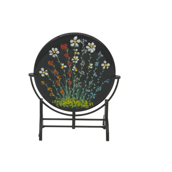 Wildflowers fused glass art