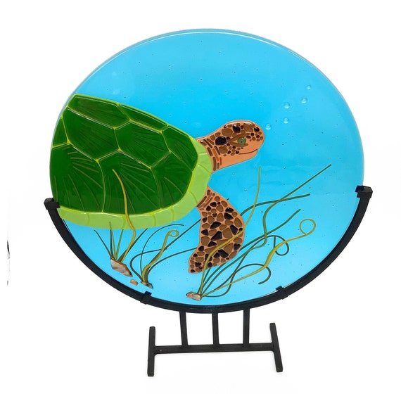 Turtle fused glass stand up