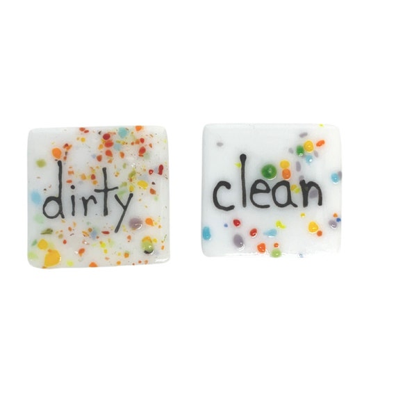 Clean and dirty fused glass magnets